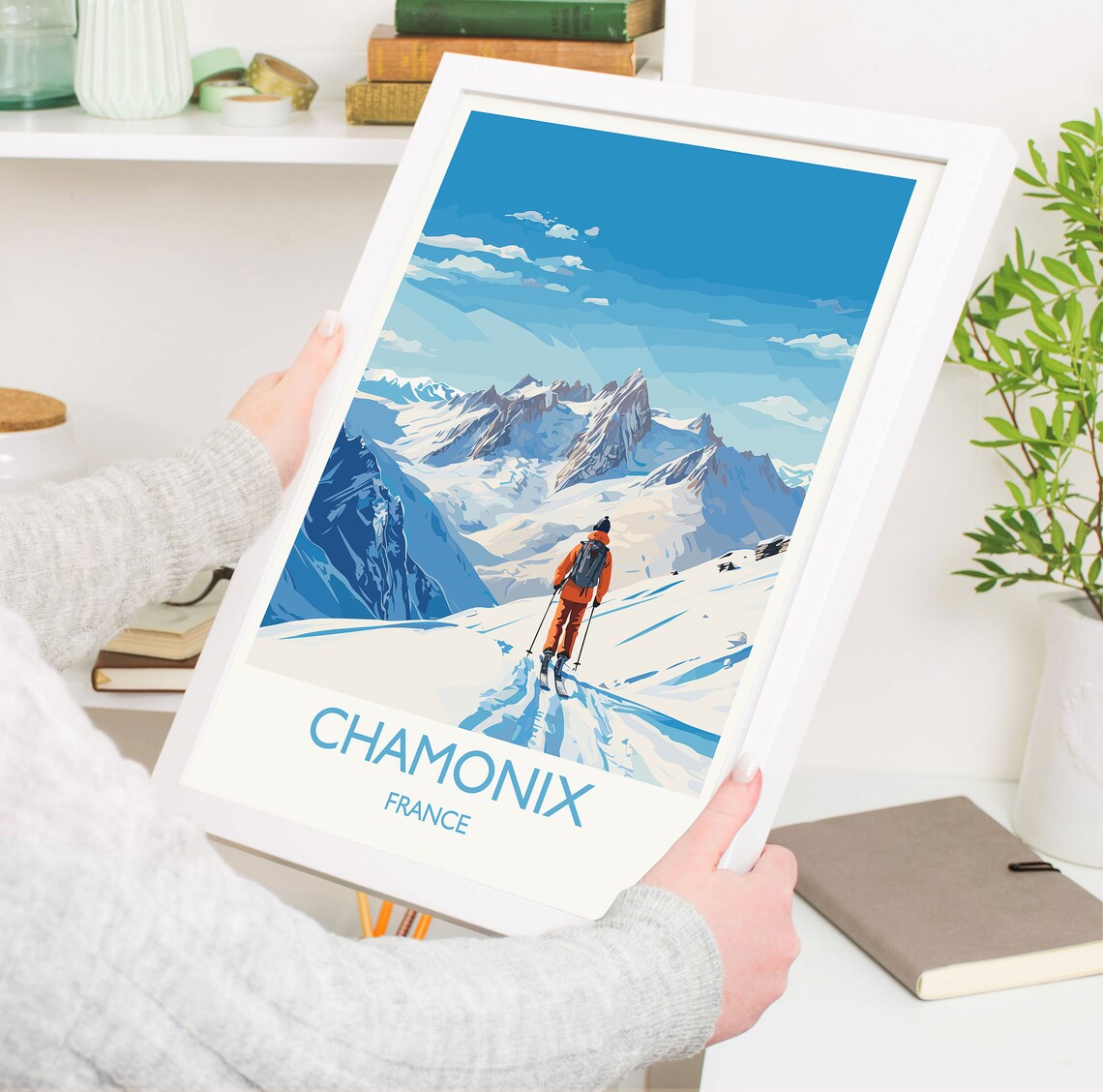 Chamonix Wall Art Travel Poster Travel Print Of Chamonix Ski Poster Chamonix Art Gift France Ski Art Travel Gift - Image 5