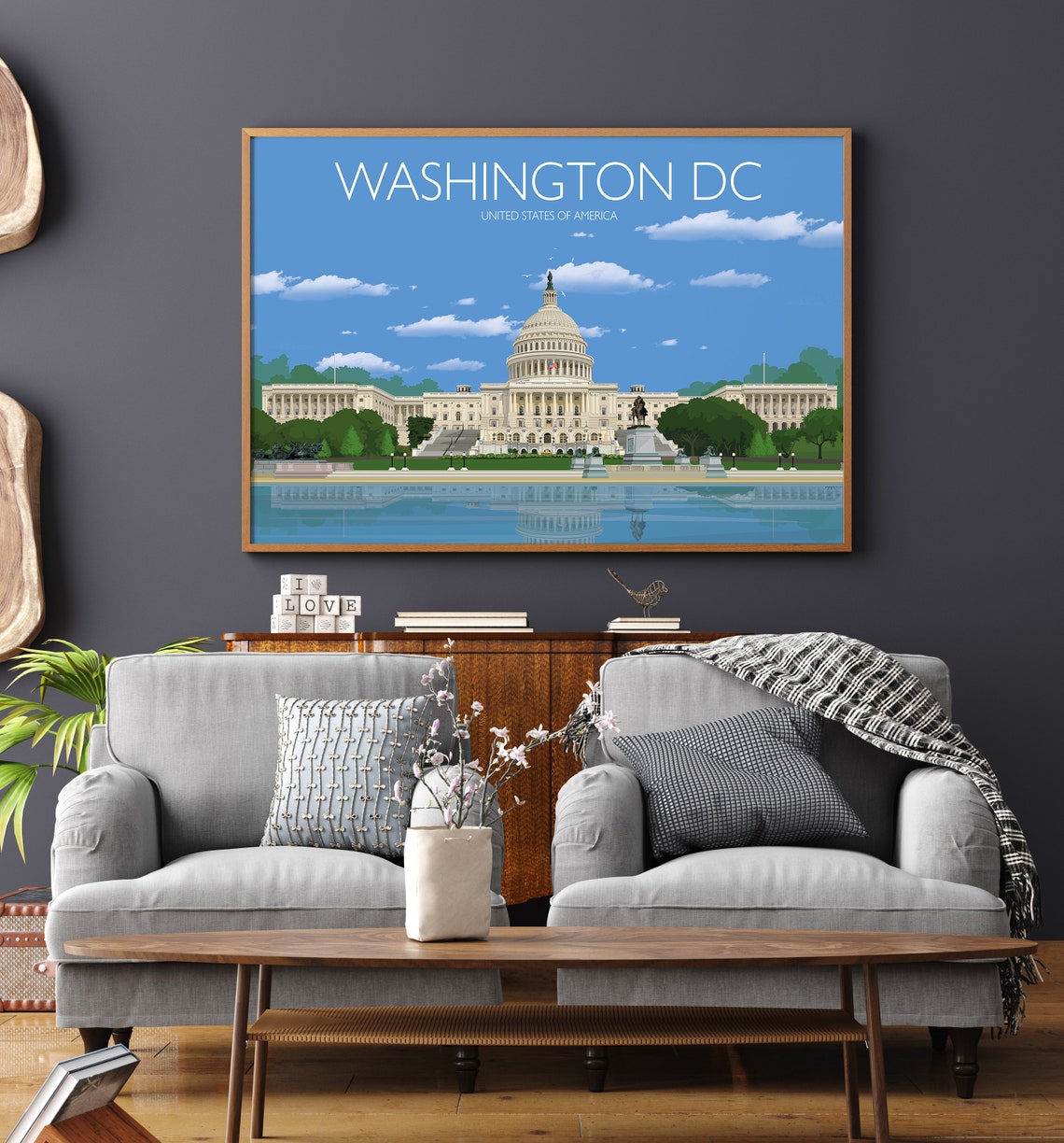 Washington DC Capitol Building Panorama Landmark City Poster - Image 4