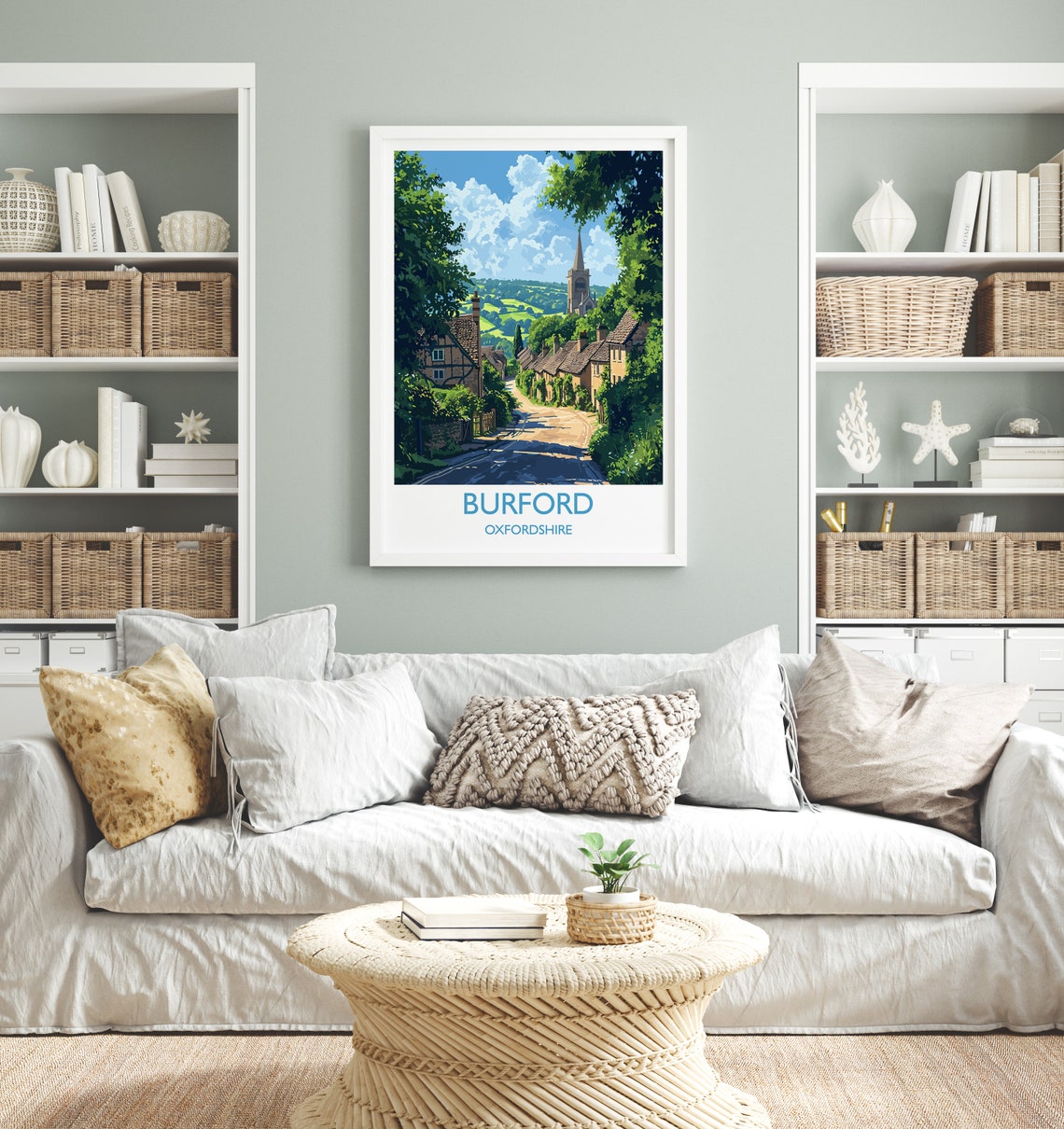 Burford Travel Poster Travel Print Of Burford Oxfordshire Gift England Burford Art Lovers Gift Wall Art Print - Image 4
