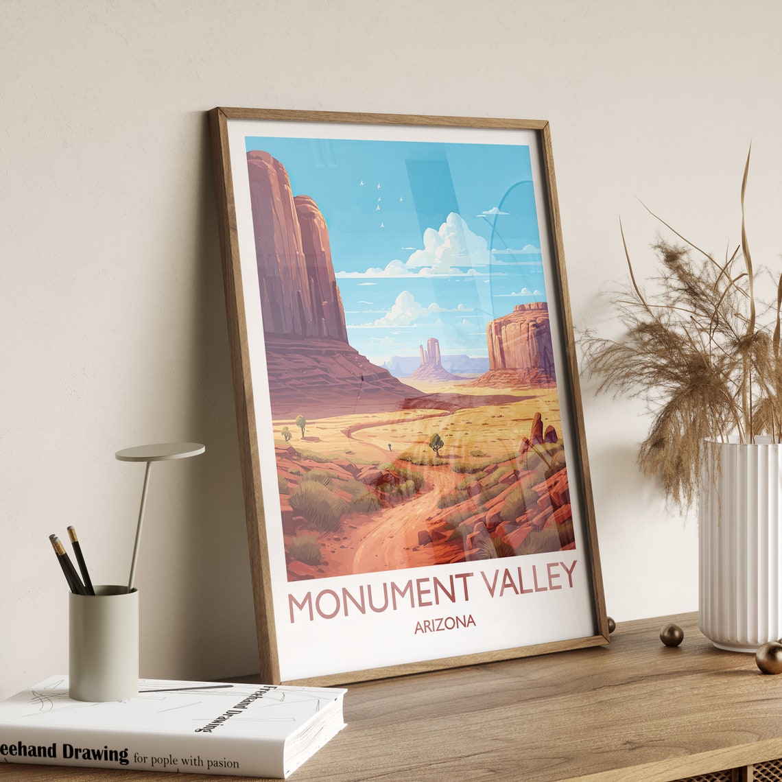 Monument Valley Arizona Red Rock Buttes Desert Road Travel Poster - Image 3