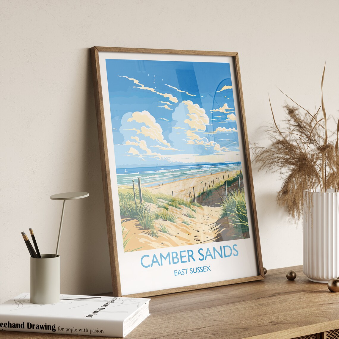 Camber Sands Vintage Travel Poster, East Sussex - Image 3