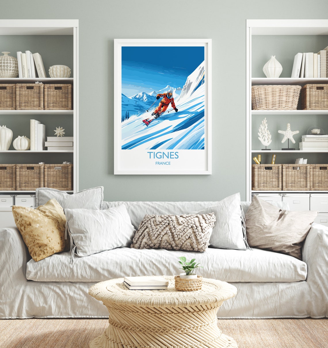 Tignes Wall Art Travel Poster Travel Print Of Tignes Ski Poster Tignes Art Gift France Ski Art Travel Gift - Image 4