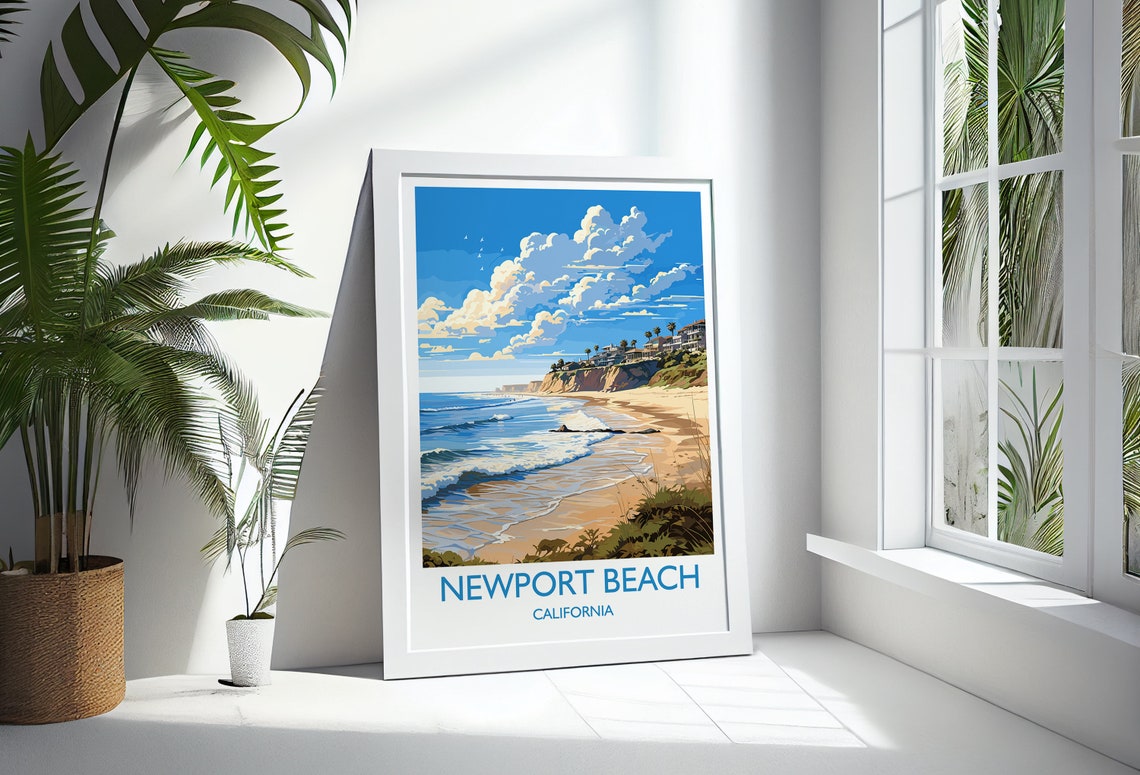 Newport Beach Travel Print Travel Poster Of Newport Beach California Newport Beach Art Lovers Gift Usa Gift Wall Art Print - Image 3