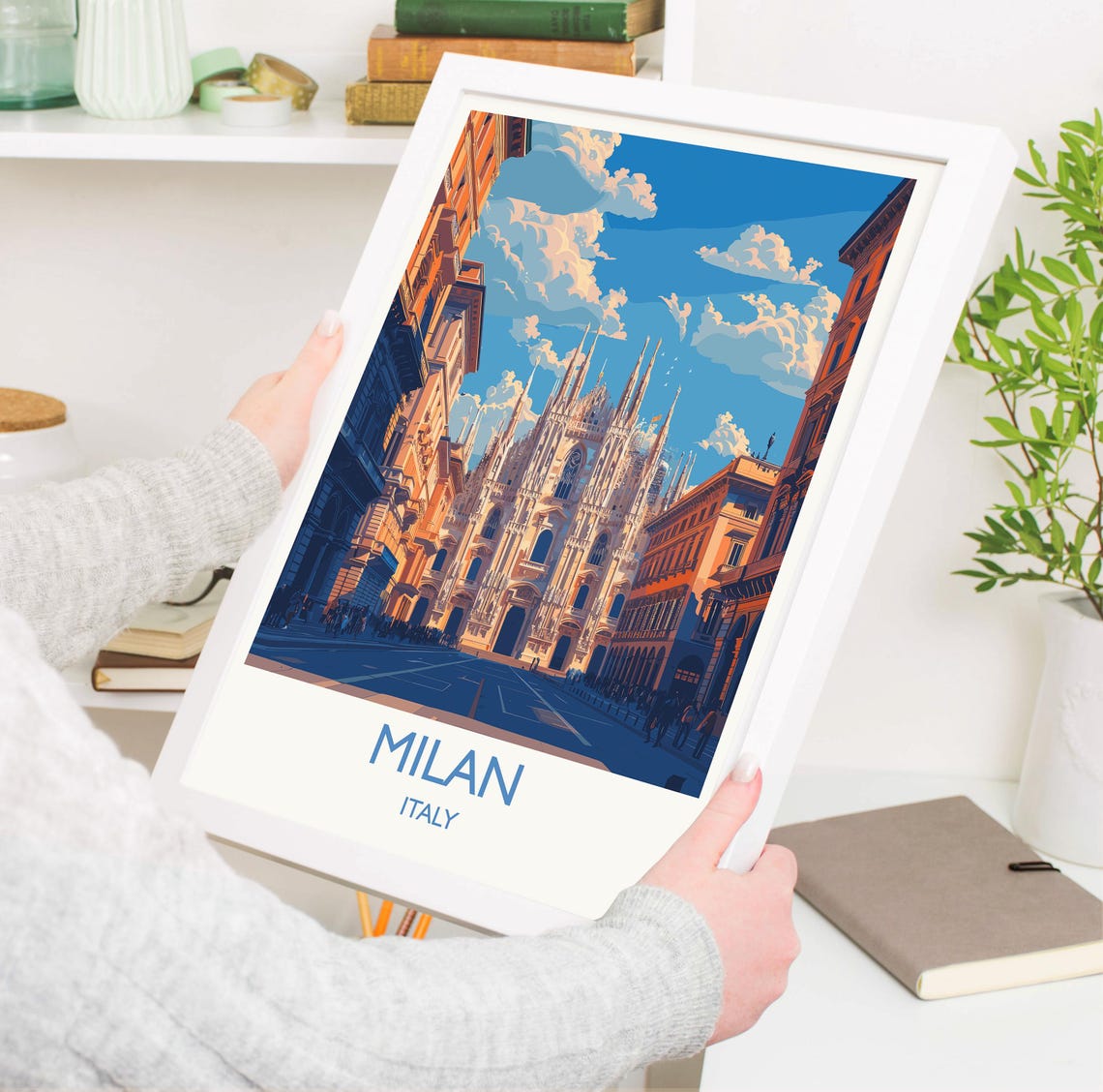 Milan Travel Poster Wall Art Travel Print Of Milan Milan Art Lovers Gift Italy Italian City Art Gift - Image 3