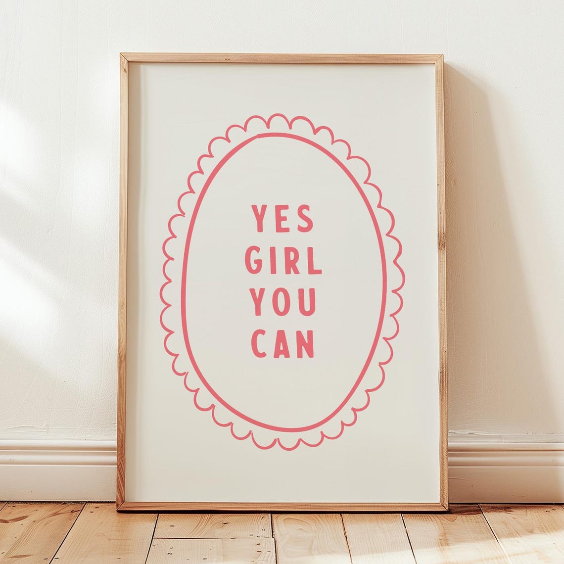 Teen Girl Room Wall Art Yes Girl You Can Poster Motivational Quote For Girls Girl Boss Office Empowerment Art