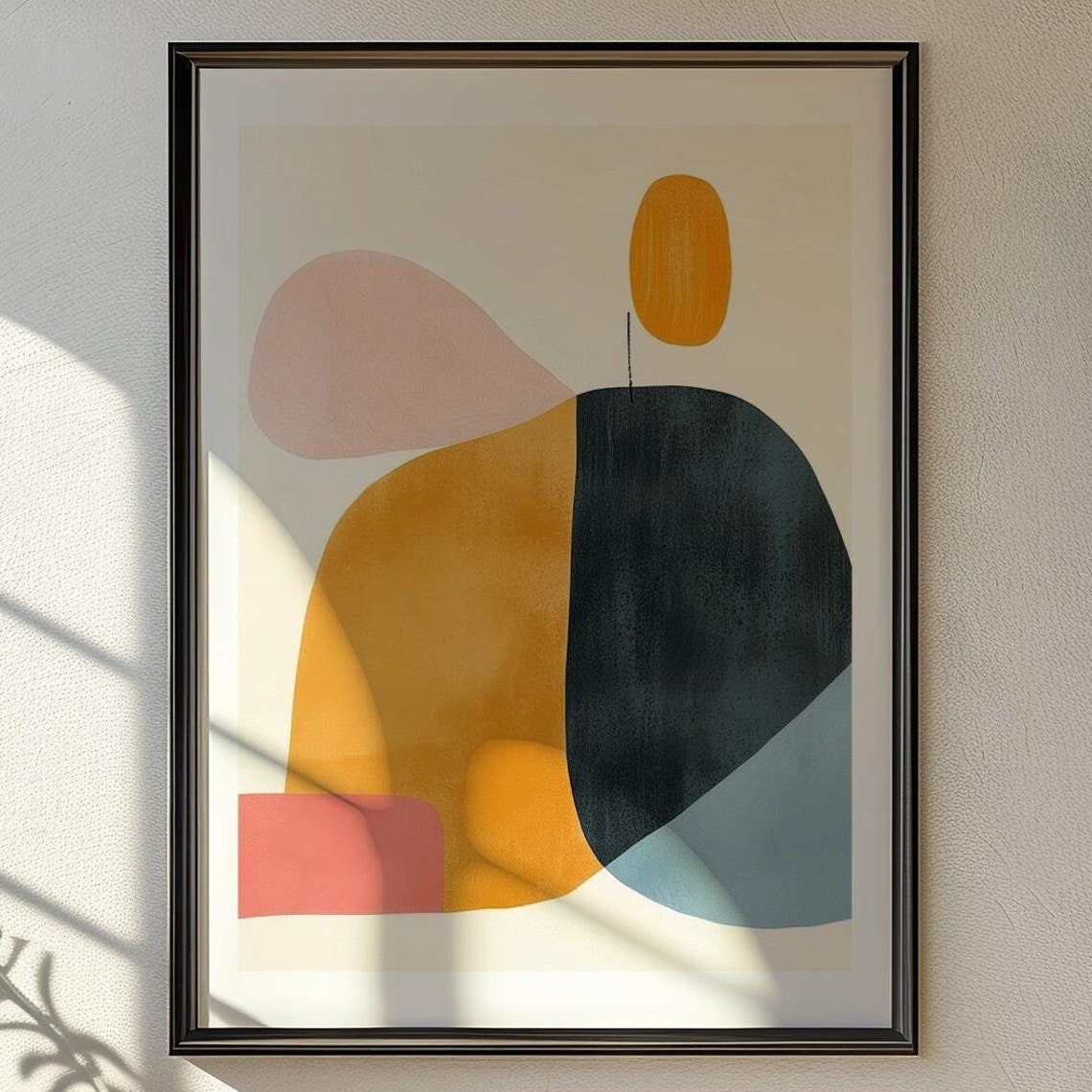 Terracotta Orange and Charcoal Modern Abstract Organic Shapes Poster