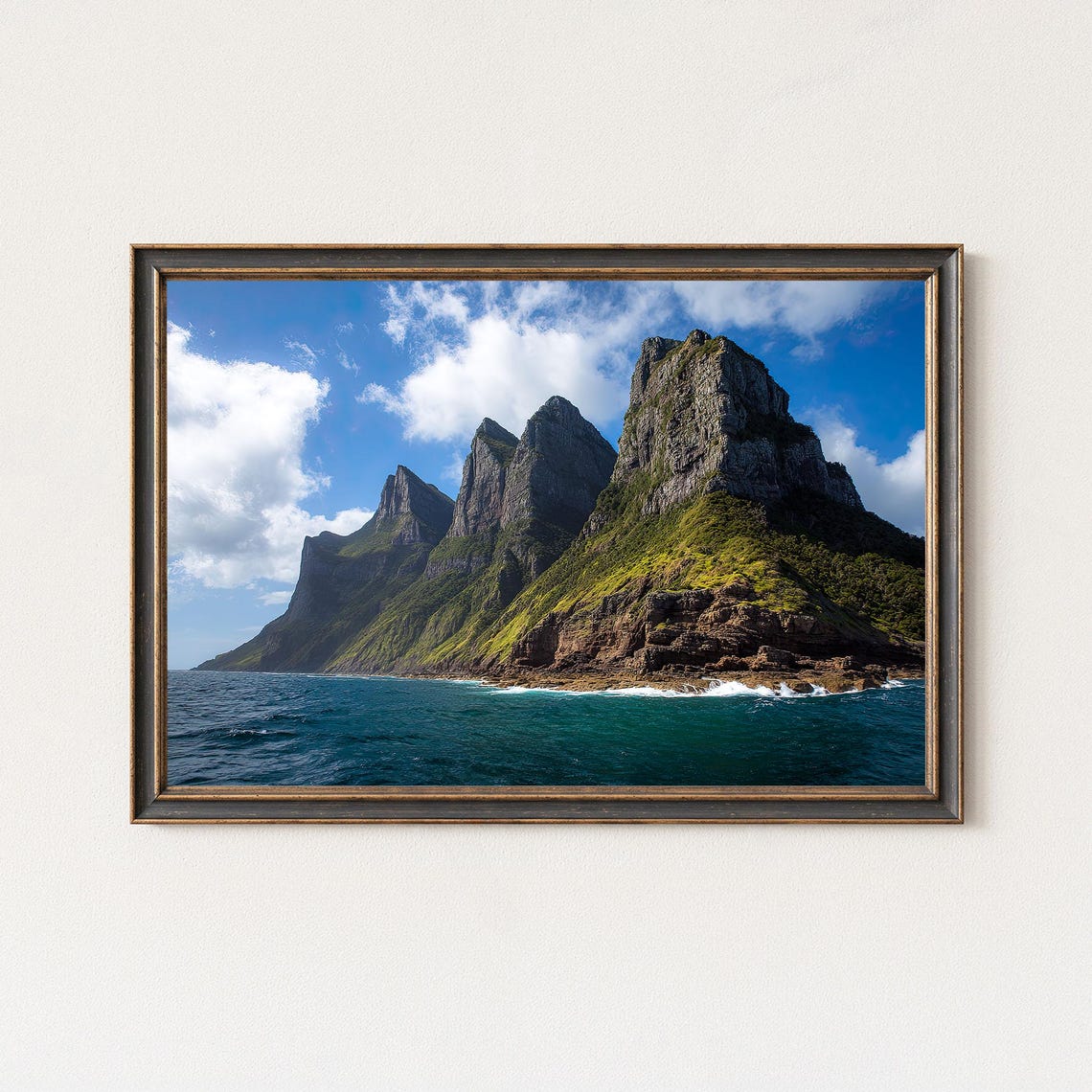 Lord Howe Island Dramatic Volcanic Peaks Ocean Seascape Poster