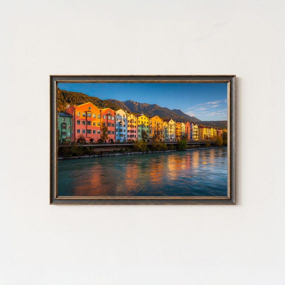 Innsbruck Colorful Houses River Wall Art Print