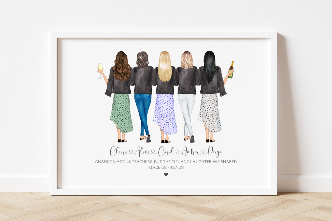 Five Teacher Friends Chance Made Us Teachers Keepsake Poster