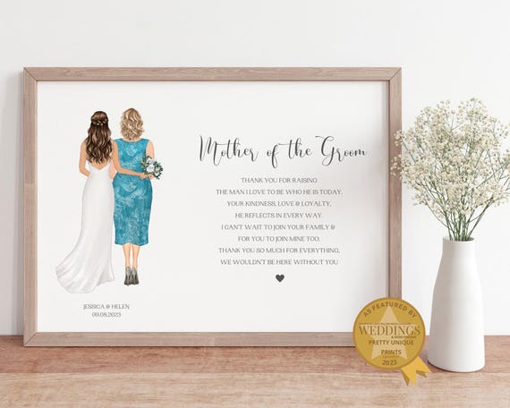 Mother Of The Groom Gift Custom Wedding Print From The Groom Personalised Wedding Print Gift From The Bride Wedding Gift For Her Q2