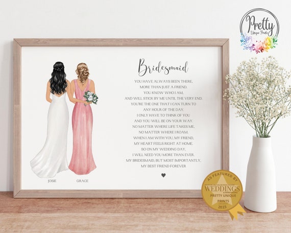 Personalised Bridesmaid Gift Bridesmaid Gifts Bridesmaid Wedding Gifts Thank You Gift From The Bride Wedding Momentos Q2