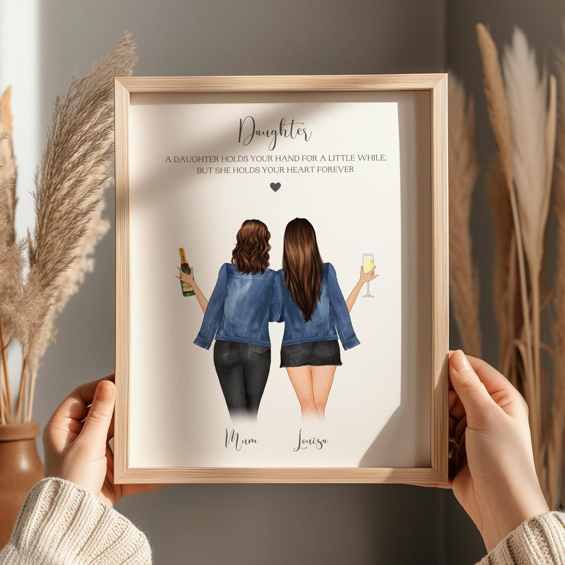 Personalised Daughter Holds Your Heart Forever Love Print Gift