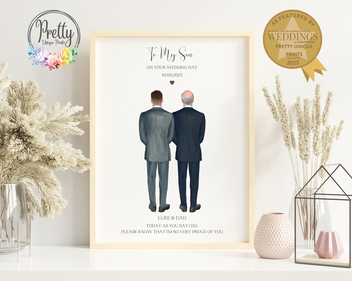 Personalised To My Son On Your Wedding Day Father Groom Print