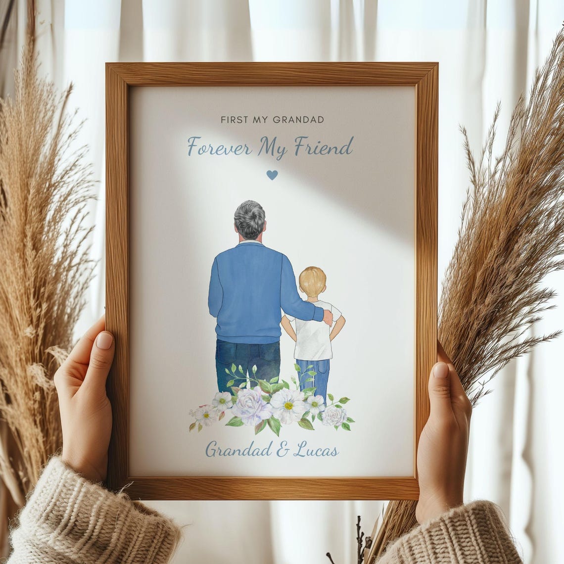 Personalised First My Grandad Forever My Friend Keepsake Print