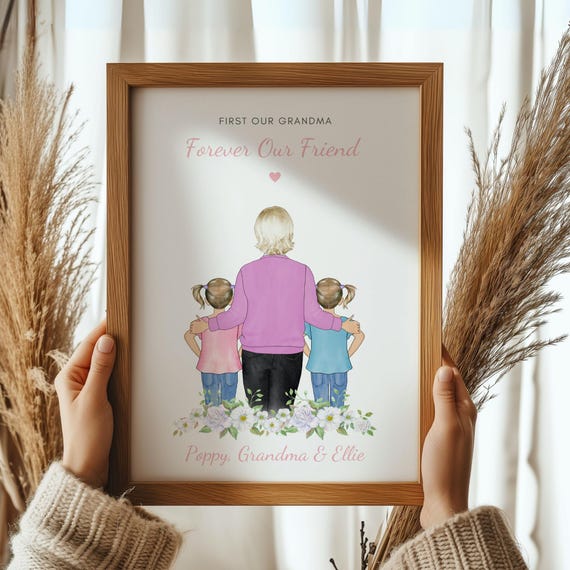 Personalised Gift For Grandma Mothers Day Print Gift For Grandma Gift For Nana Gift From Grandchildren Personalized Grandma Gift