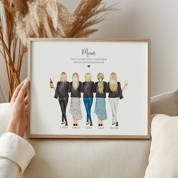 Personalised Gift For Mothers Day Birthday Gift For Mum Mum And Daughters Print Personalised Gift For Her Mothers Day Gift