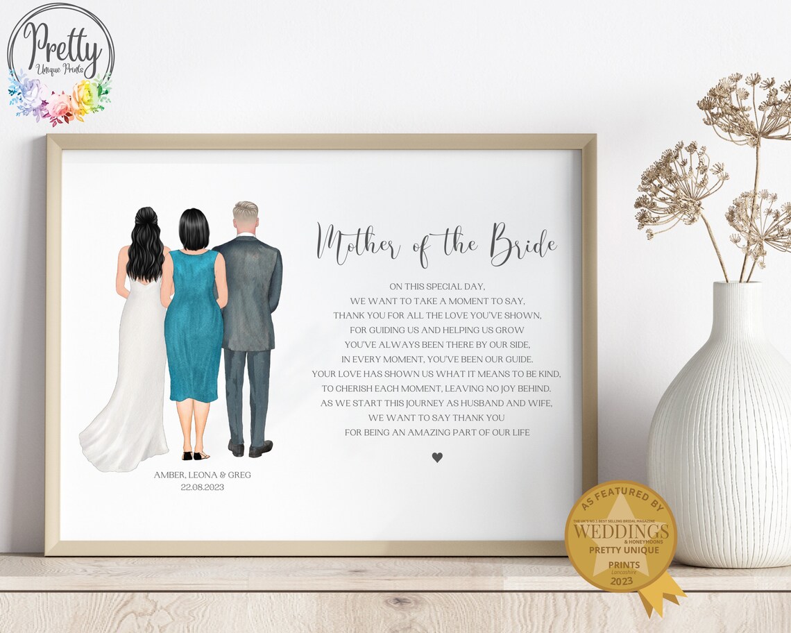 Mother Of The Bride Gifts Parents Of The Bride Wedding Day Print Parents Of The Bride Wedding Momento Wedding Gift Idea