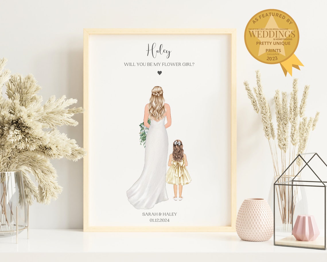 Flower Girl Proposal Gift Flower Girl Thank You Gift Flower Girl Print Bride And Flower Girl Personalised Flower Girl Print