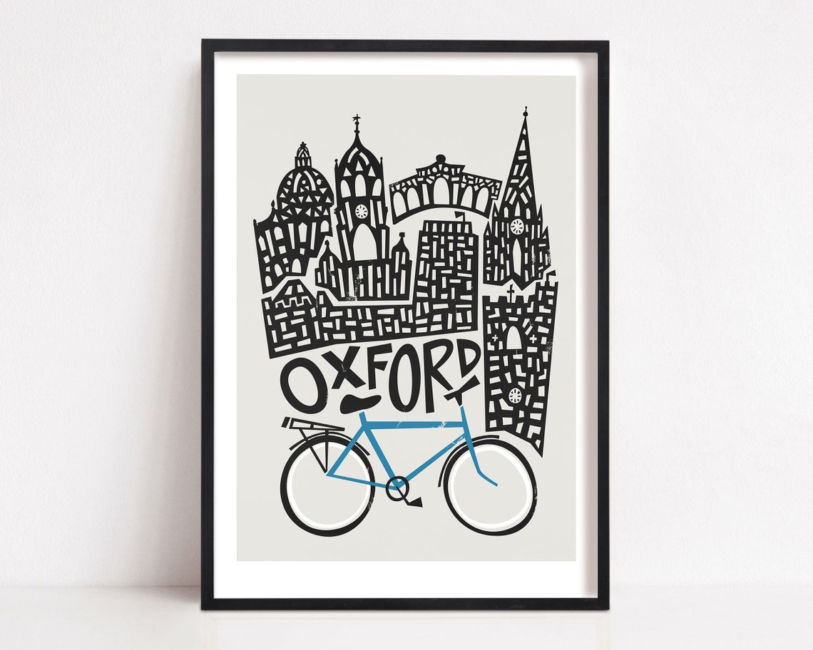 Oxford City Travel Poster, University Town Art Print
