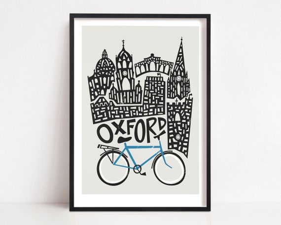 Oxford City Travel Poster, University Town Art Print