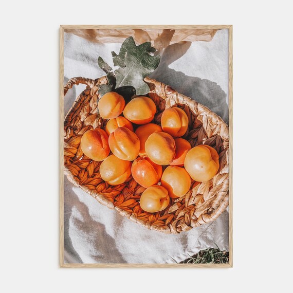 Fine Art Apricots Print Color Photography Poster Fruit Wall Art For Kitchen Decor Vintage Style Home Decor