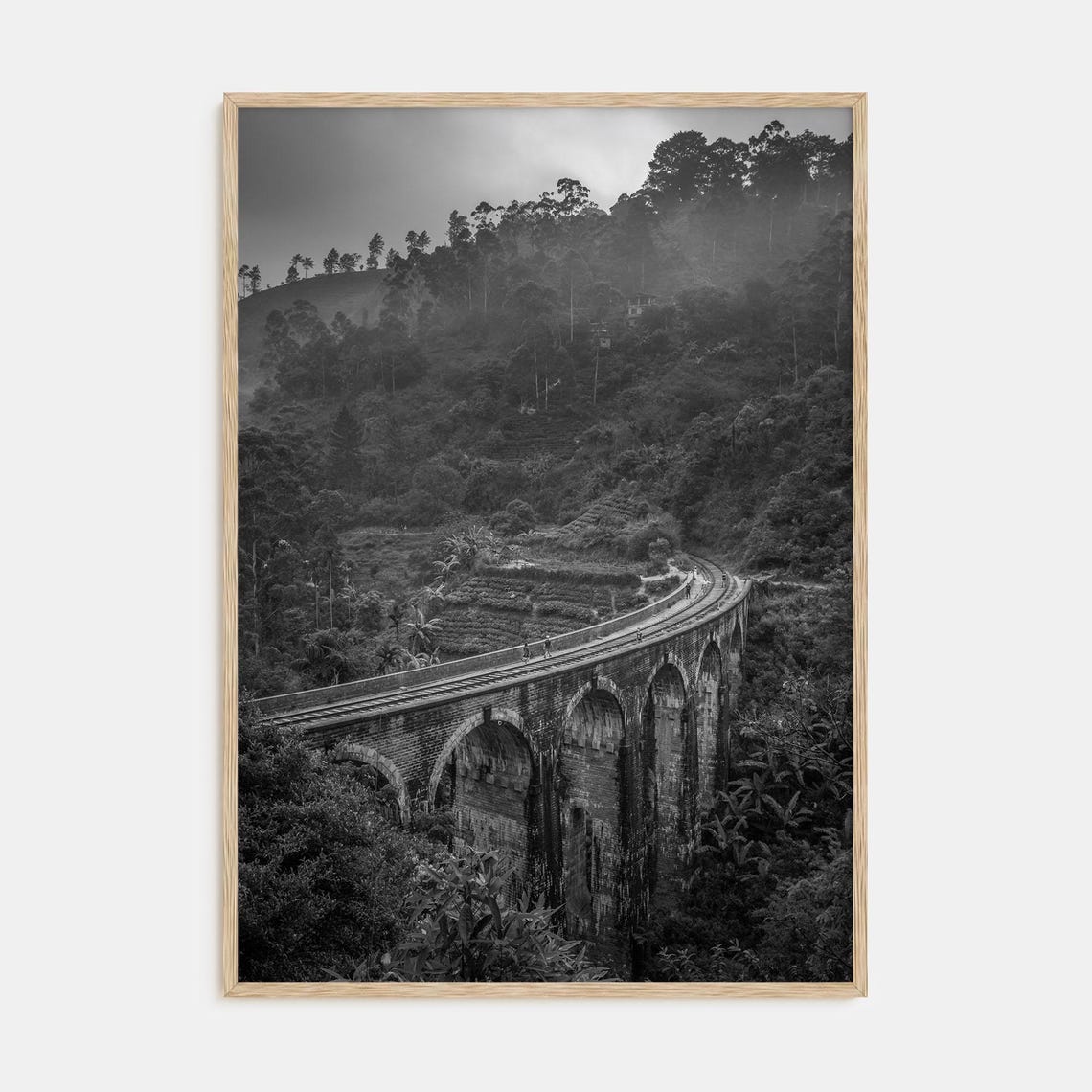 Fine Art Train Arch Bridge Print Black White Photography Poster Wall Art Decor Modern Home Decor Gift For Train Lovers
