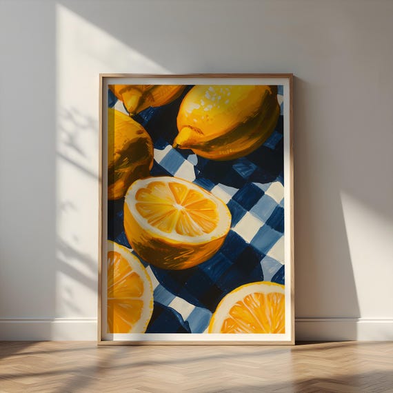 Lemon Art Print Italian Kitchen Citrus Wall Decor