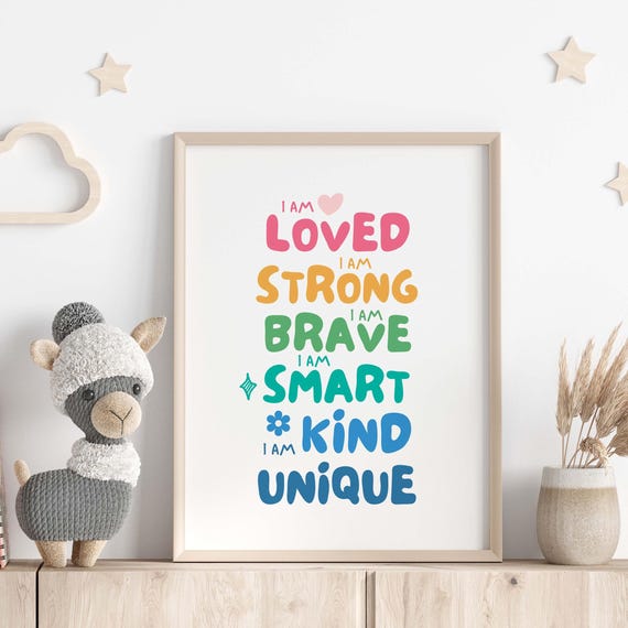Kids Affirmation Art Print, Inspirational Nursery Decor