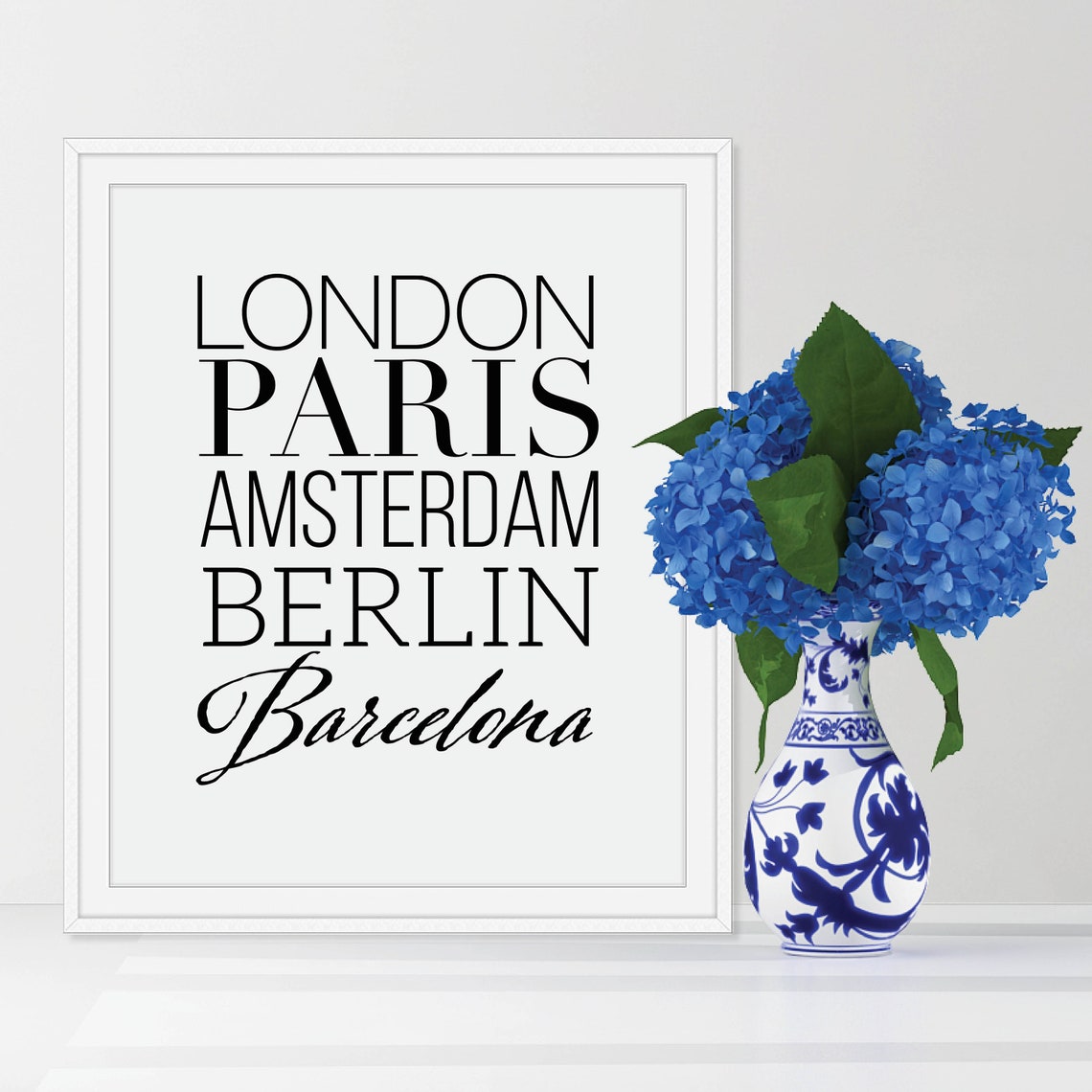 European Cities Typography Poster London Paris Berlin Travel Art - Image 3