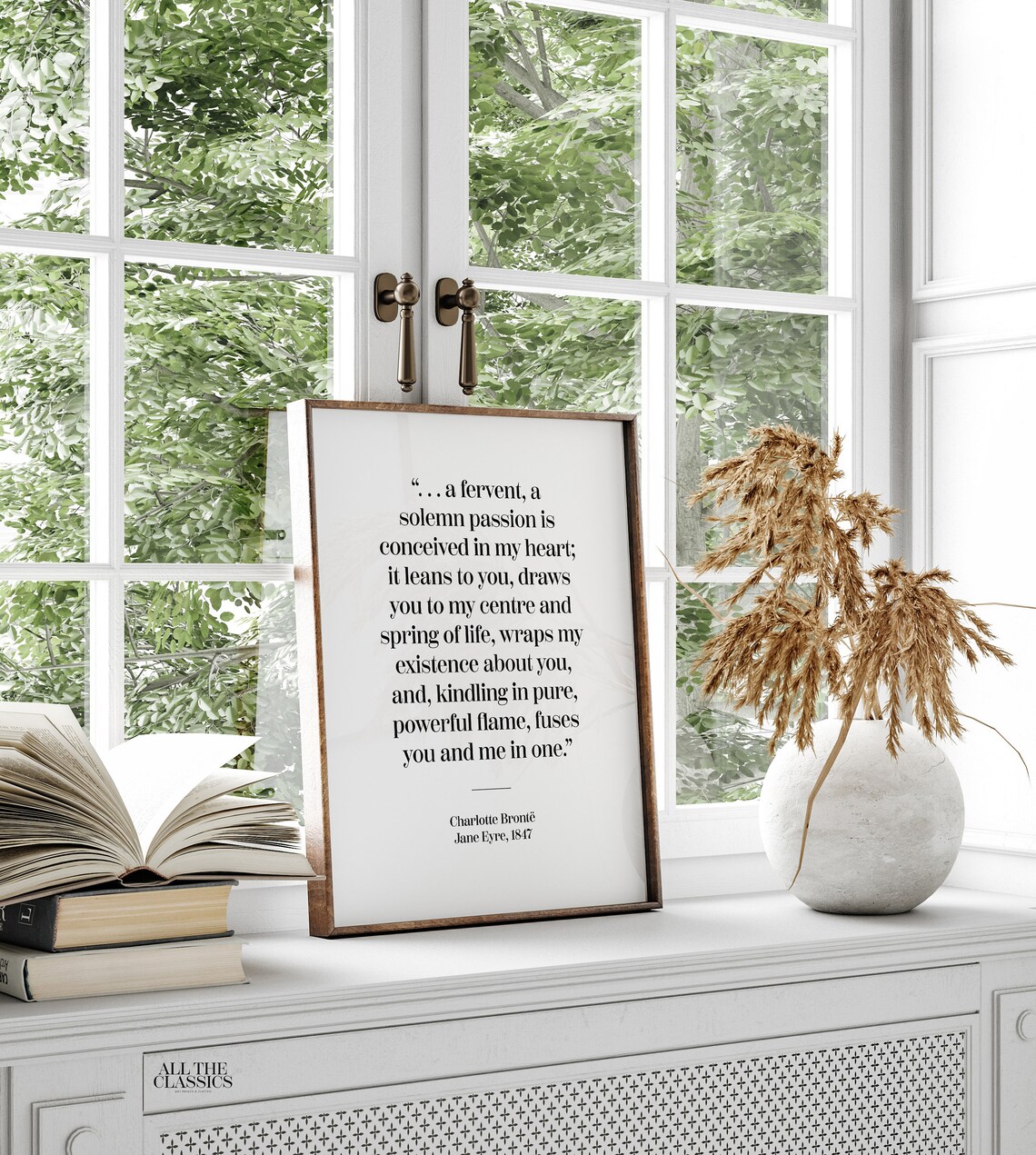 Charlotte Bronte Jane Eyre Fervent Solemn Passion Quote Typography Poster - Image 2