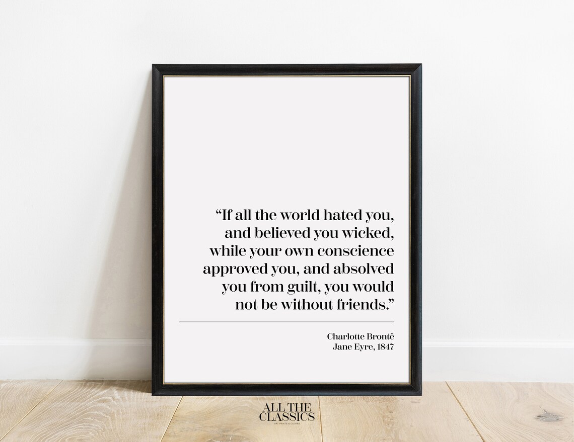 Charlotte Bronte Not Without Friends Quote Jane Eyre Minimalist Poster