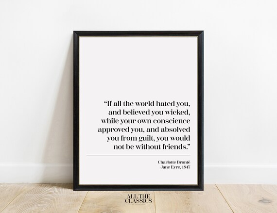 Charlotte Bronte Not Without Friends Quote Jane Eyre Minimalist Poster