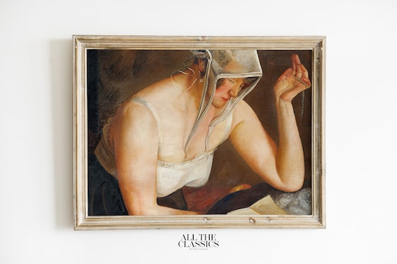 Boris Grigoriev Woman Reading Veiled Figure Realist Portrait Poster