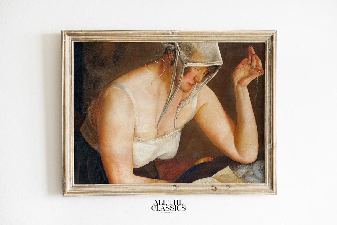 Boris Grigoriev Woman Reading Veiled Figure Realist Portrait Poster
