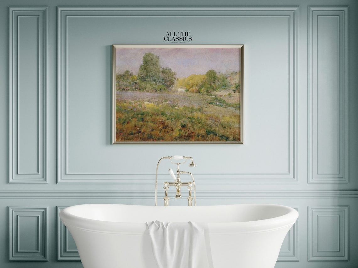 Wildflower Meadow With Tall Tree Impressionist Painting Poster - Image 2