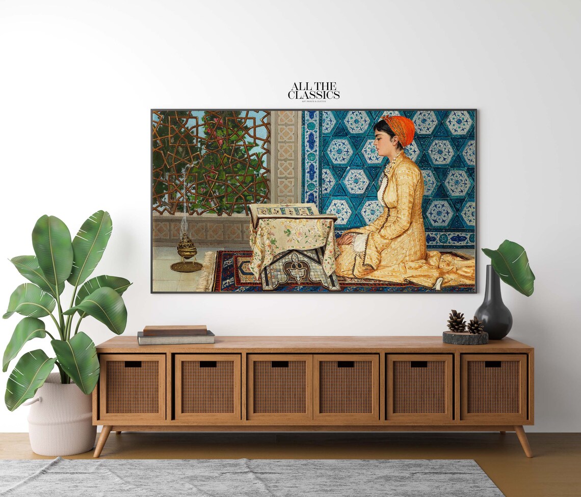 Osman Hamdi Bey Victorian Young Woman Reading Art Print - Image 2