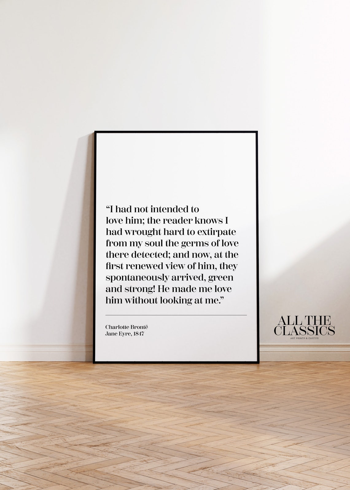 Jane Eyre Intended Love Quote Charlotte Bronte Classic Romance Poster - Image 3