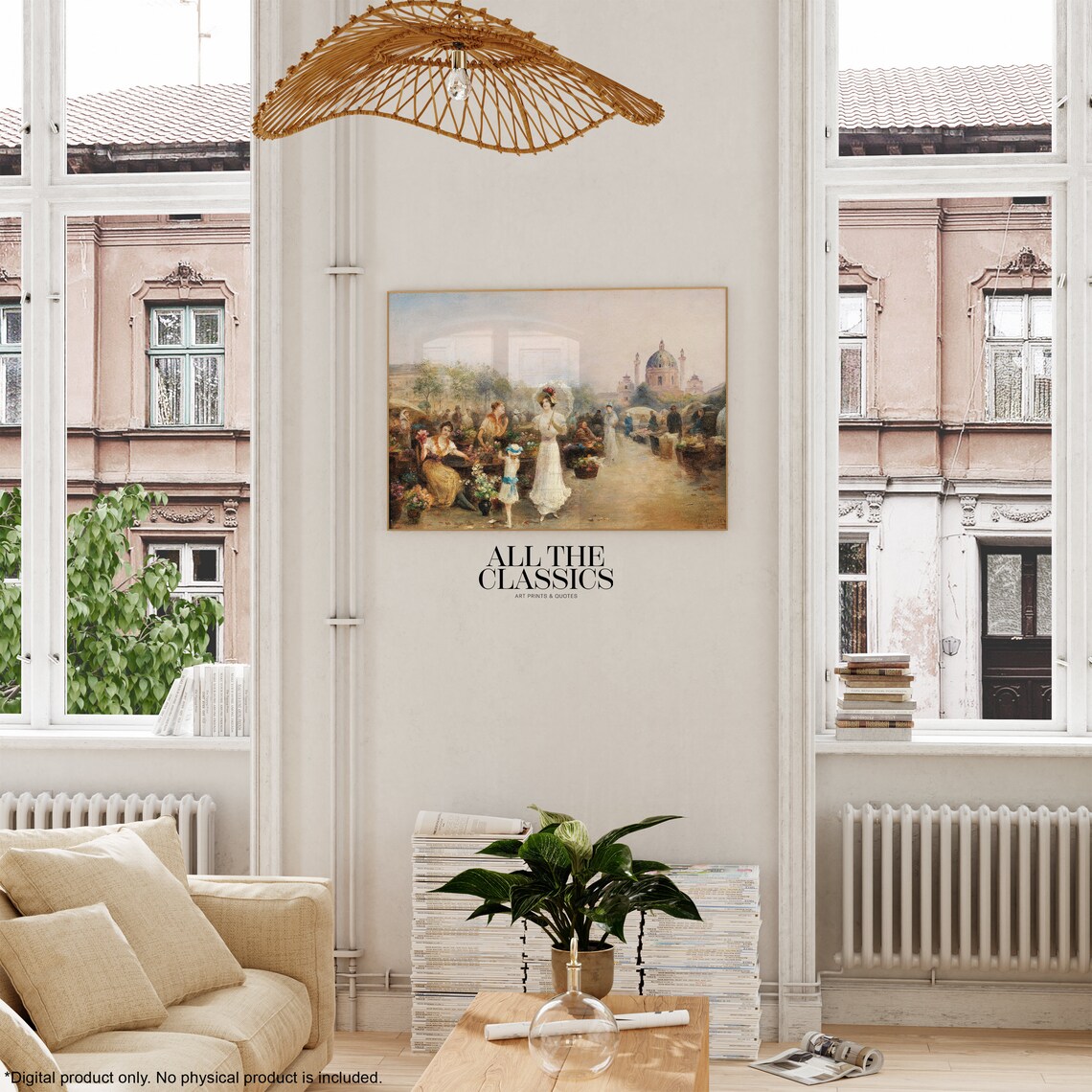Emil Barbarini Flower Market Before St Charles Church Vienna Poster - Image 3