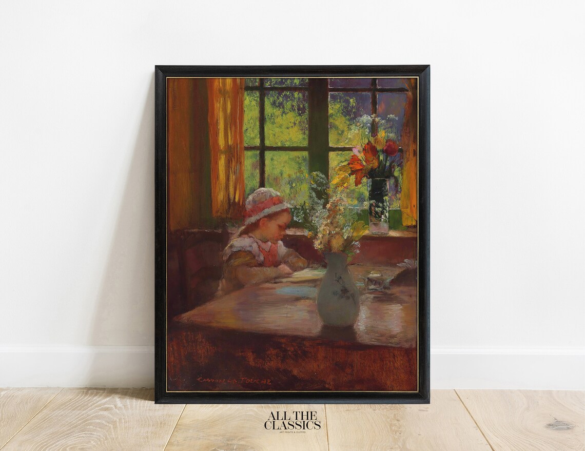 Gaston La Touche Vintage Art Print, Girl Reading - Image 3