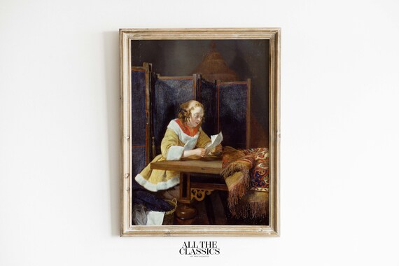 Woman Reading Letter Window Dutch Baroque Vintage Portrait Print