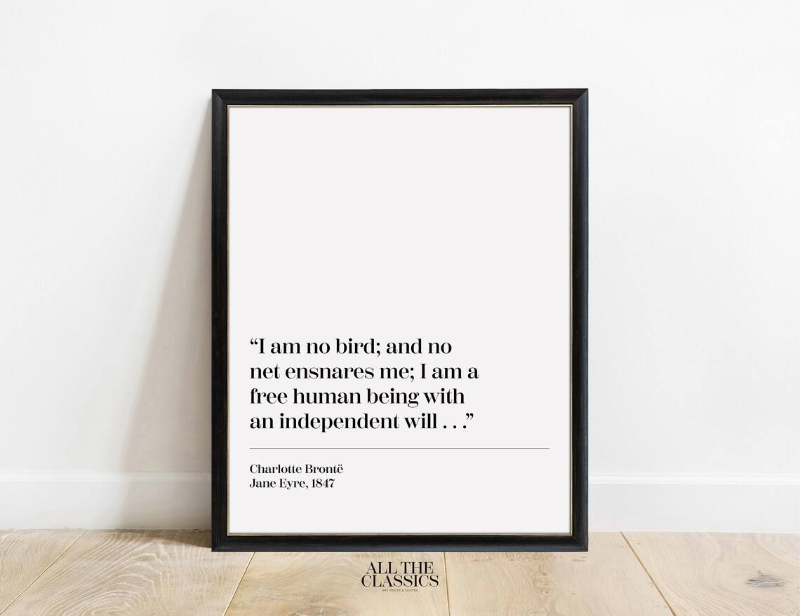 Jane Eyre Quote Art Print, Minimalist Literary Poster