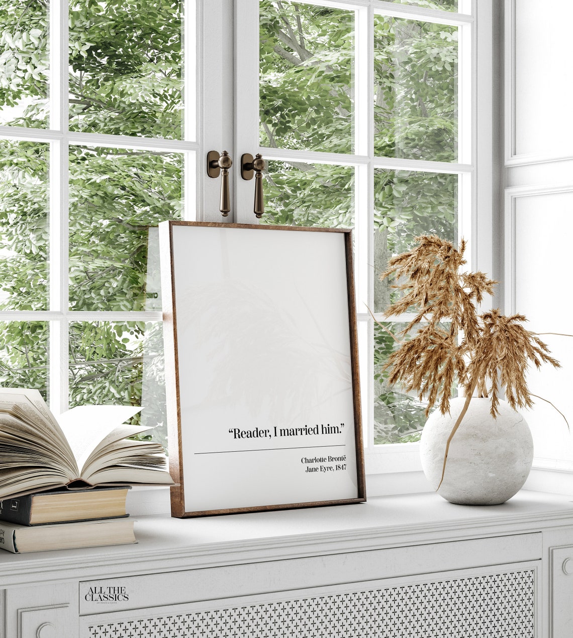 Jane Eyre Reader I Married Him Quote Charlotte Bronte Poster - Image 2