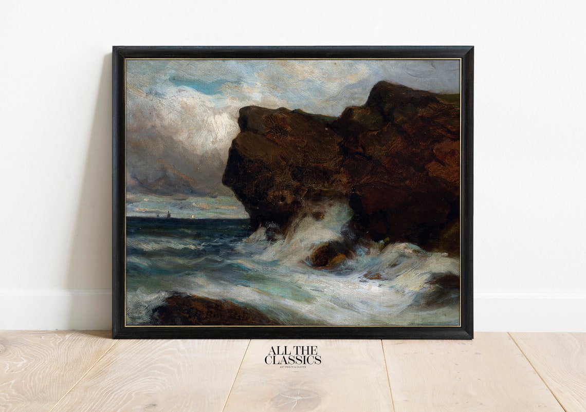 Edward Mitchell Bannister Dramatic Seascape Ocean Cliffs Poster - Image 3