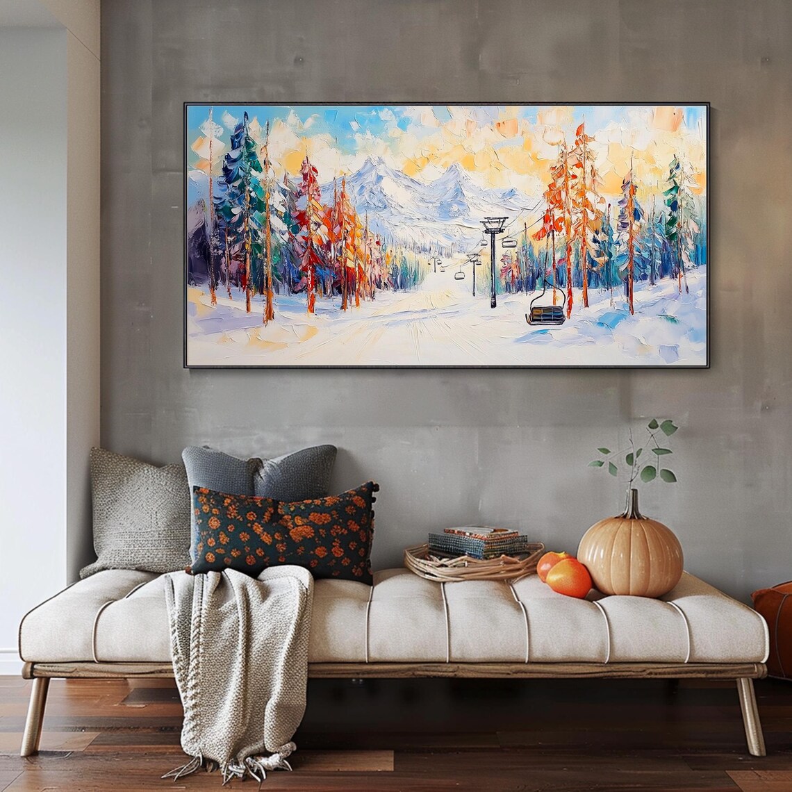 3D Skiing Art, Custom Skier Plaster Style Print - Image 3