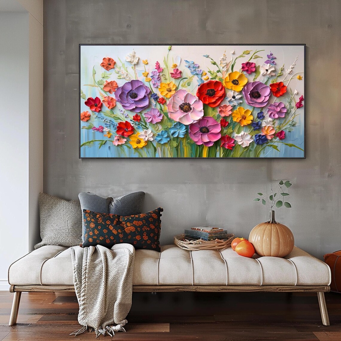 3D Floral Abstract Garden Mural, Spring Art Print - Image 3