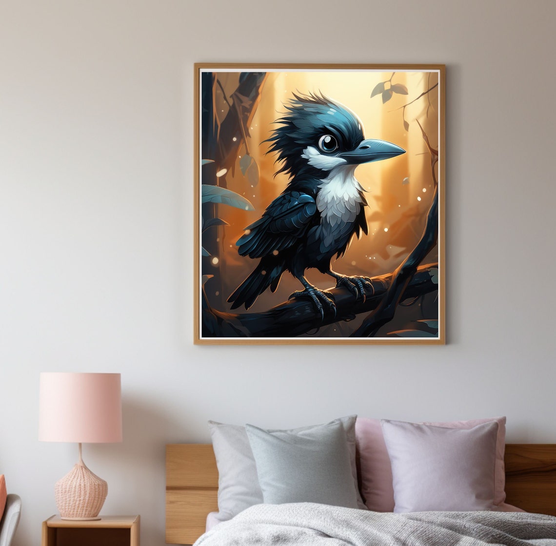 Magpie Children Illustration Poster