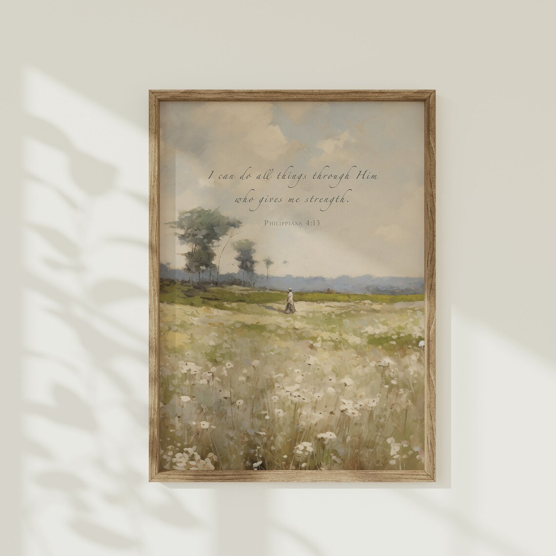Philippians 4:13 Wildflower Farmhouse Scripture Art Print