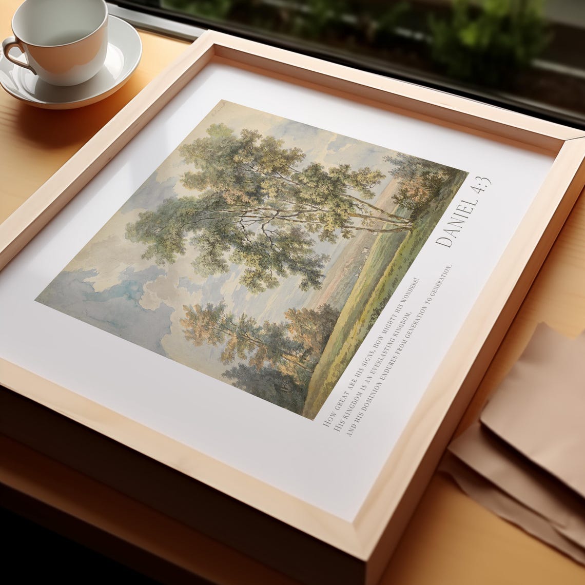 Vintage Landscape Wall Art Daniel 43 Bible Verse Poster Peaceful Scripture Quote Sheep Pasture Christian Farmhouse Home Decor - Image 2