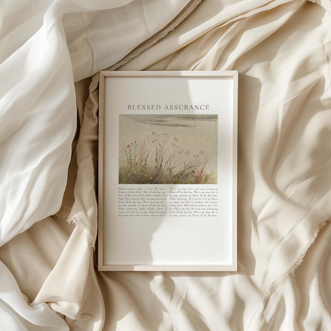 Blessed Assurance Hymn Lyrics Marsh Grasses Impressionist Worship Poster - Image 2