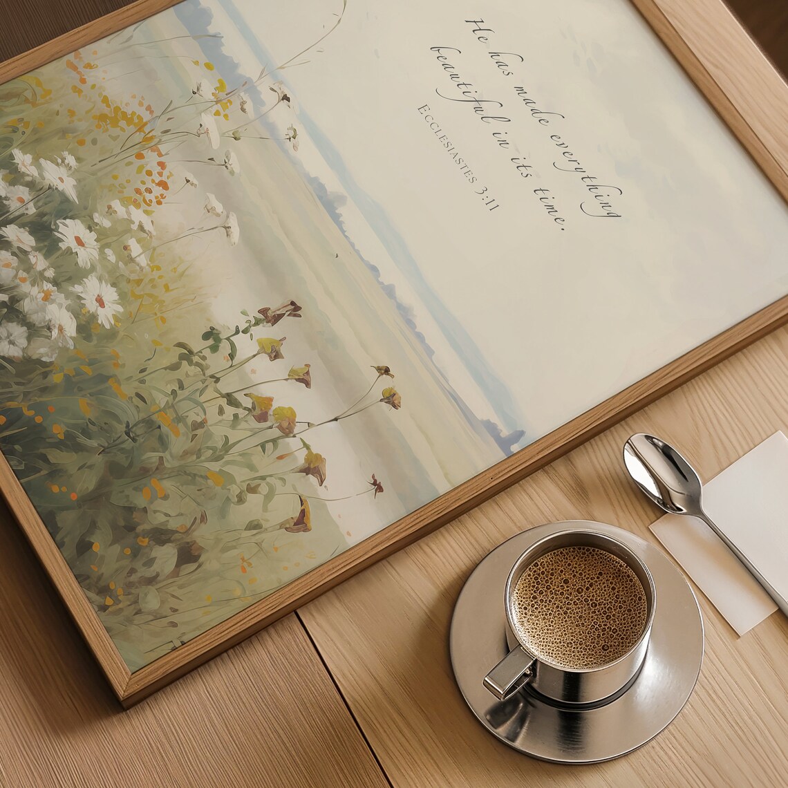Ecclesiastes 3:11 Wildflower Farmhouse Floral Art Print - Image 3